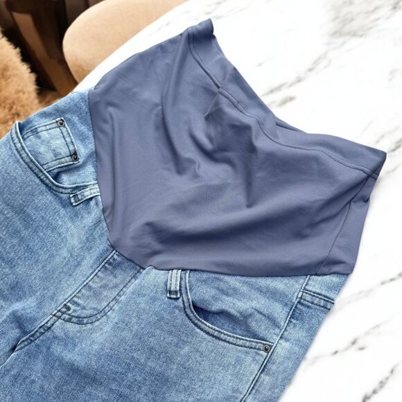 Women's Maternity Jeans Size Small Over Belly Skinny Stretchy Denim Pants Comfy - Picture 6 of 14